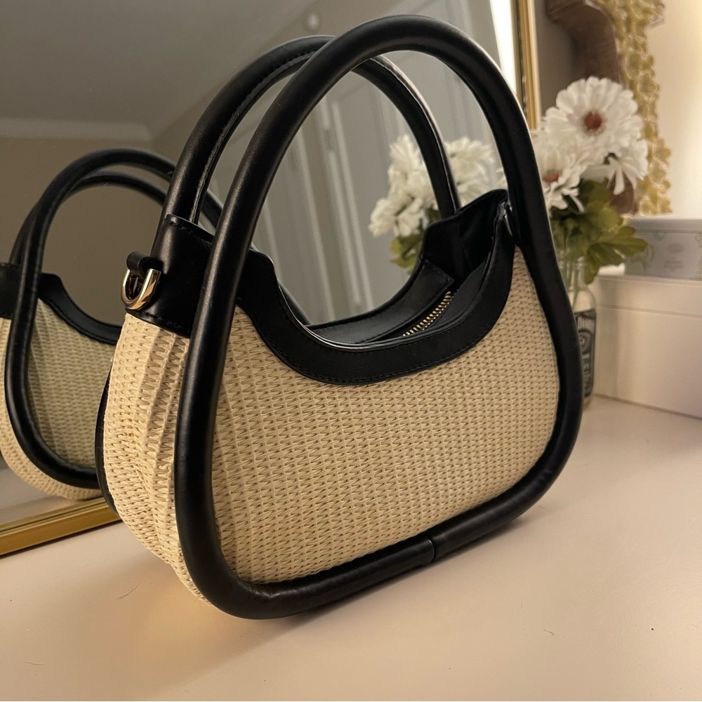 Target Black & Rattan Purse